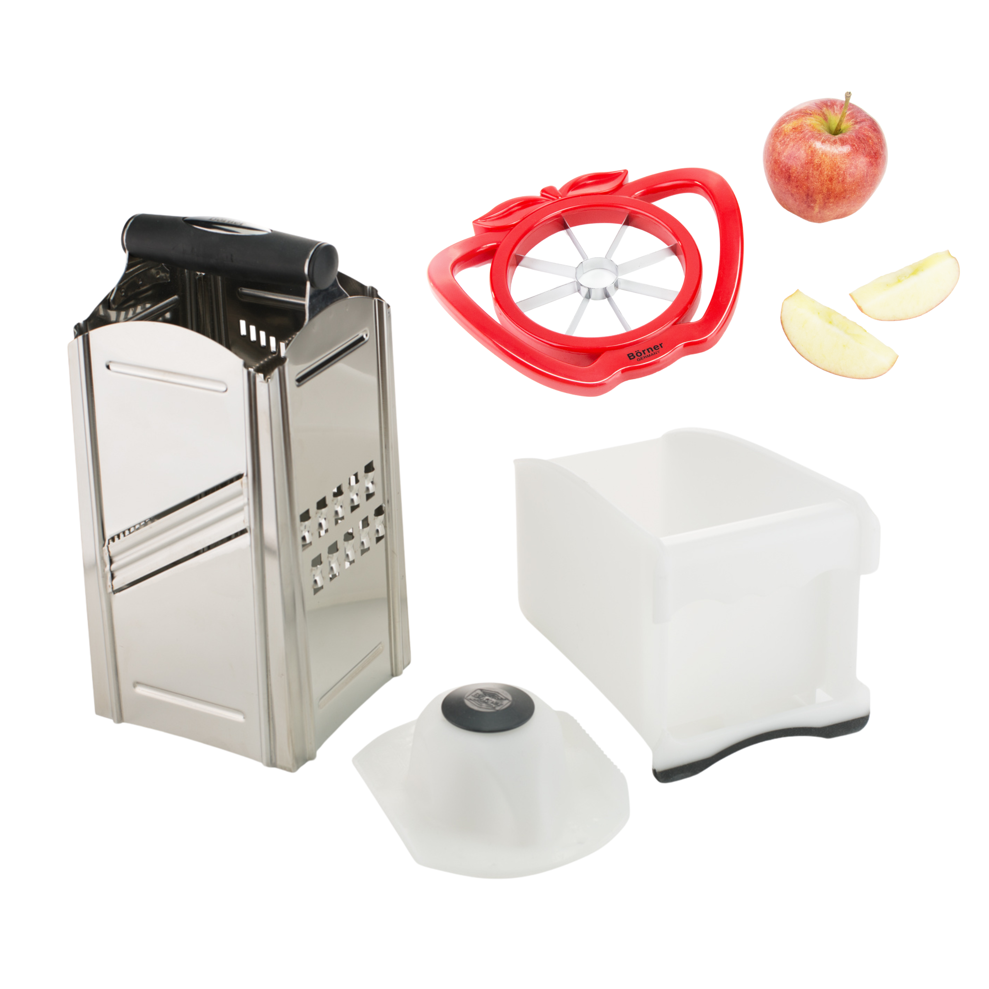 Promos d'automne Börner® Combi Chef - Râpe 4 faces + Offre coupe pomme