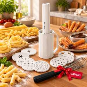 Pasta & Churros Maker Börner 2 en 1 + pince Foodie offerte
